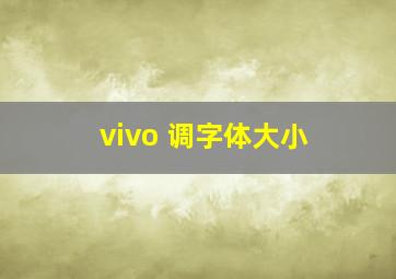 vivo 调字体大小